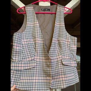 Pink Plaid Vest